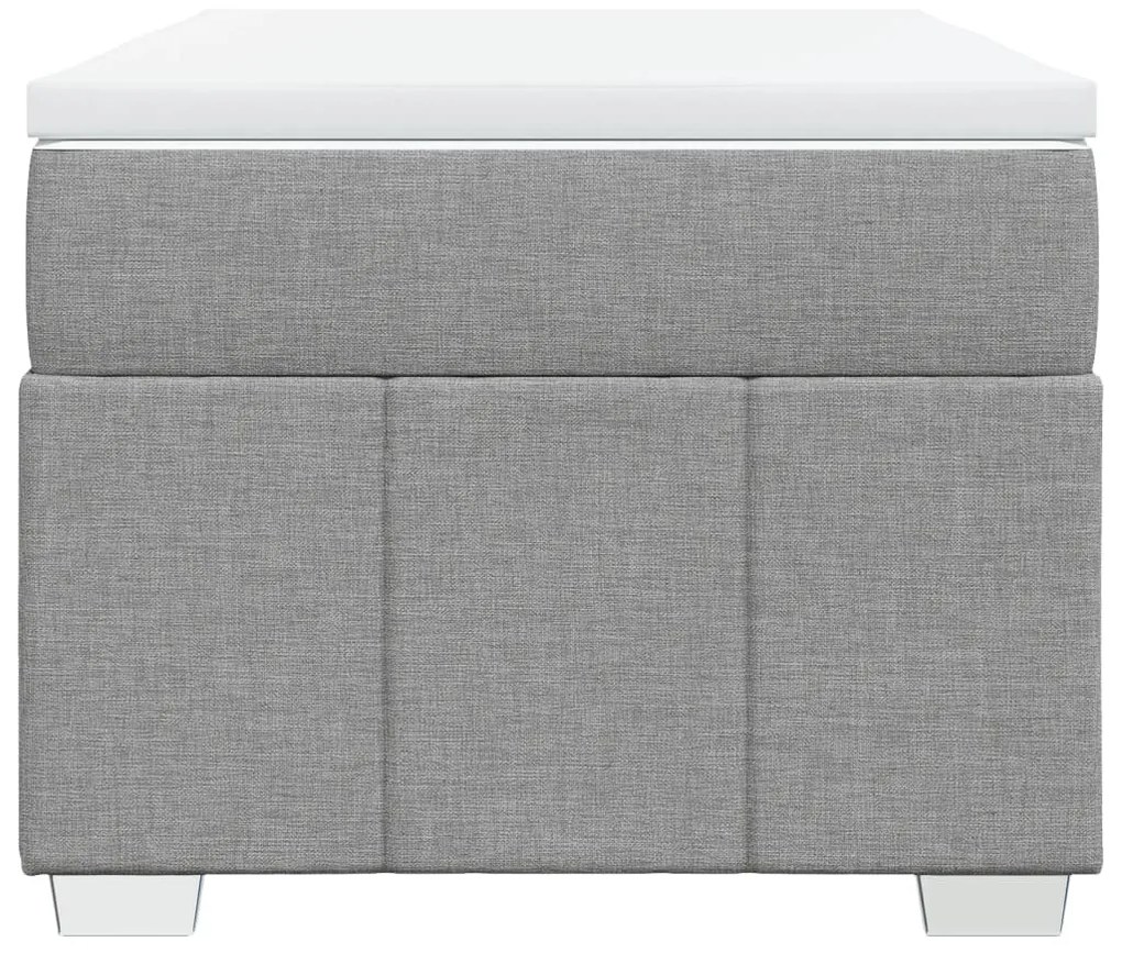 Cama com molas/colchão 90x200 cm tecido cinza-claro