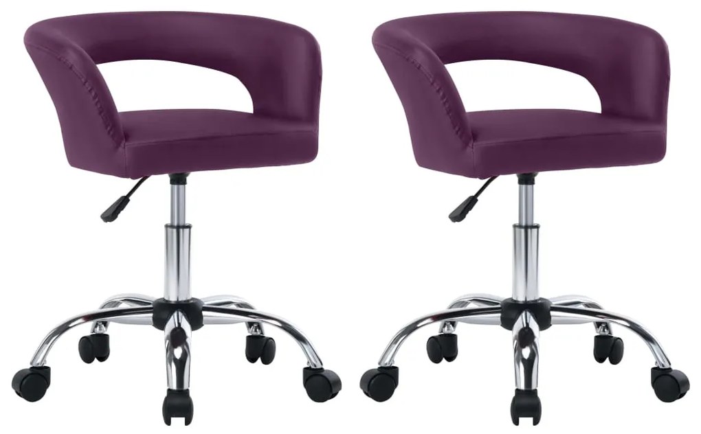 vidaXL Cadeiras de jantar 2 pcs couro artificial roxo