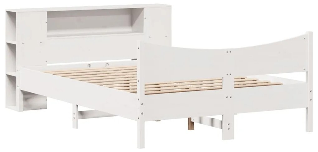Cama sem colchão 160x200 cm madeira de pinho maciça branco