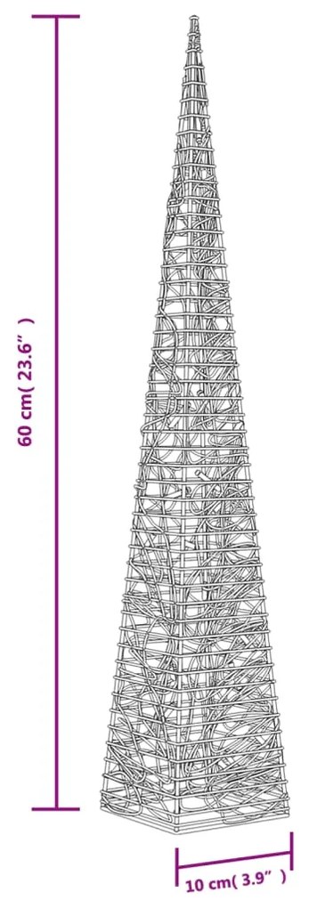 Arvore de Natal de 60 cm com 30 LEDs - Branco Quente