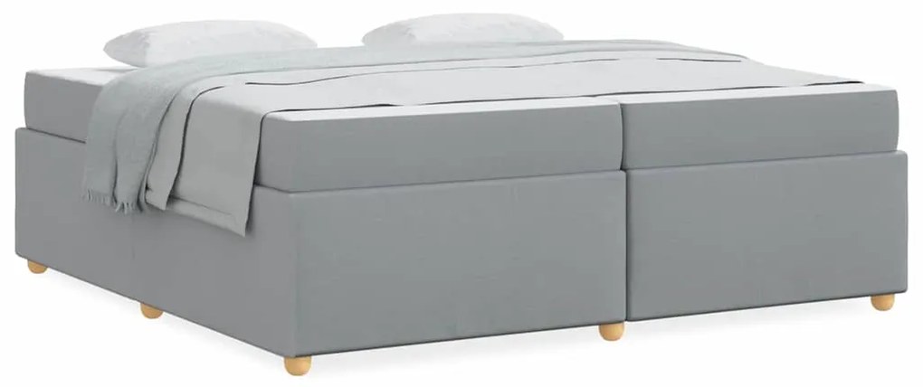 Estrutura de cama com colchão Cinzento-claro 200 x 200 cm