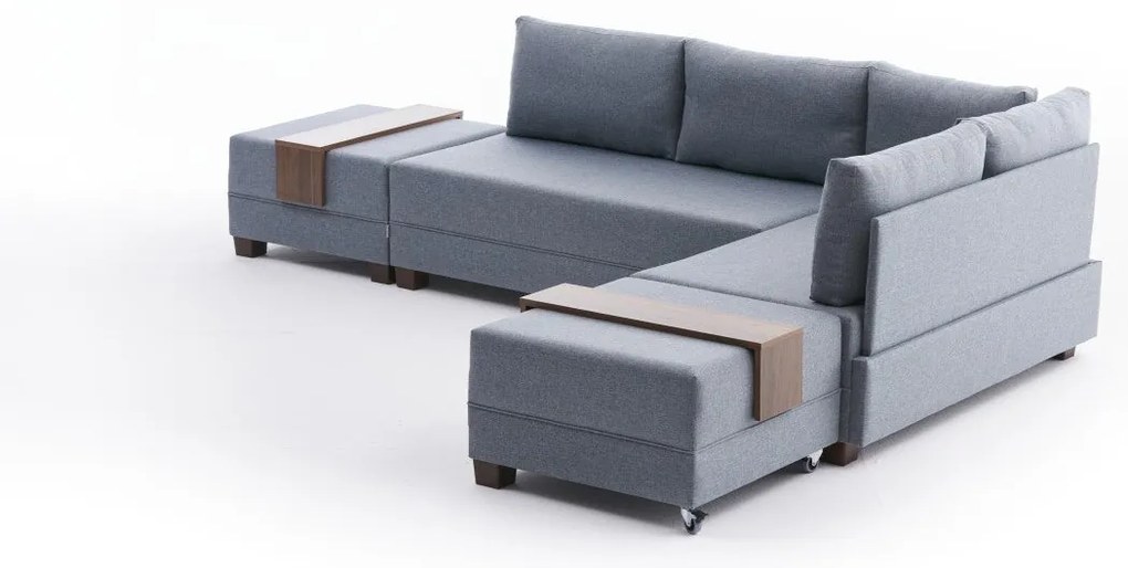 Sofá-Cama de Canto Fly – Azul – 210x70x280 cm