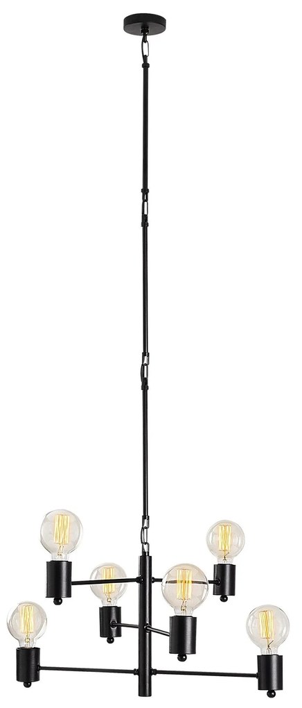 Candeeiro Suspenso Hexa – Preto – 61 x 61 cm