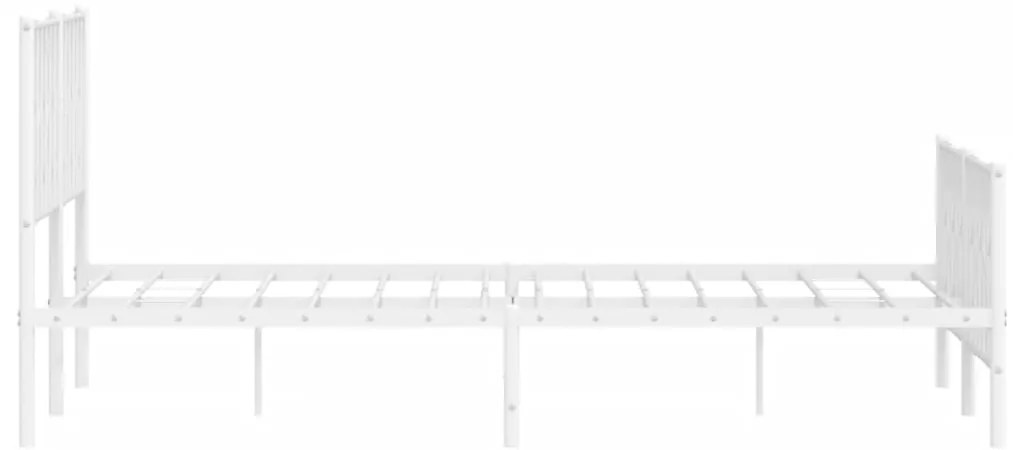 Estrutura de cama com cabeceira e pés 160x200 cm metal branco