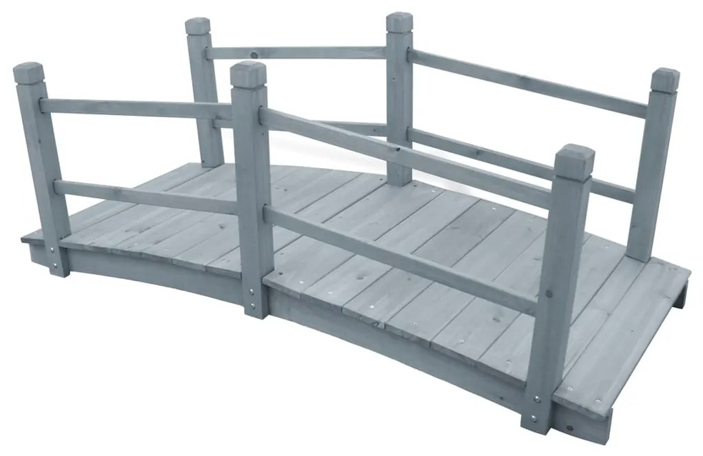 vidaXL Ponte de jardim 140x60x56 cm madeira de abeto maciça cinzento
