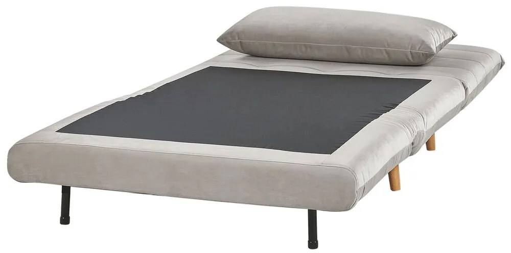 Sofá-cama em veludo cinzento claro SETTEN Beliani