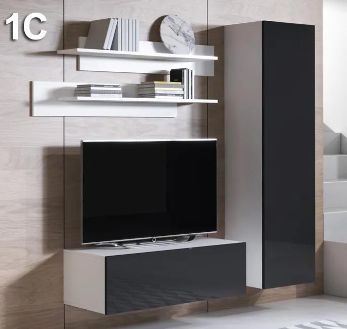 Conjunto de Móveis de Sala A-dos-Cunhados – 1,6 m – Modular em Branco