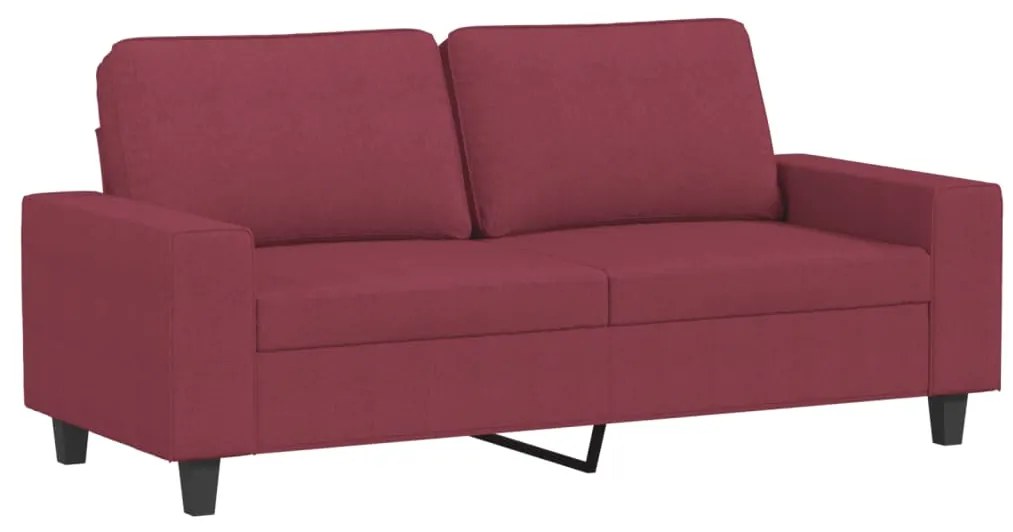 2 pcs conjunto de sofás tecido vermelho-tinto