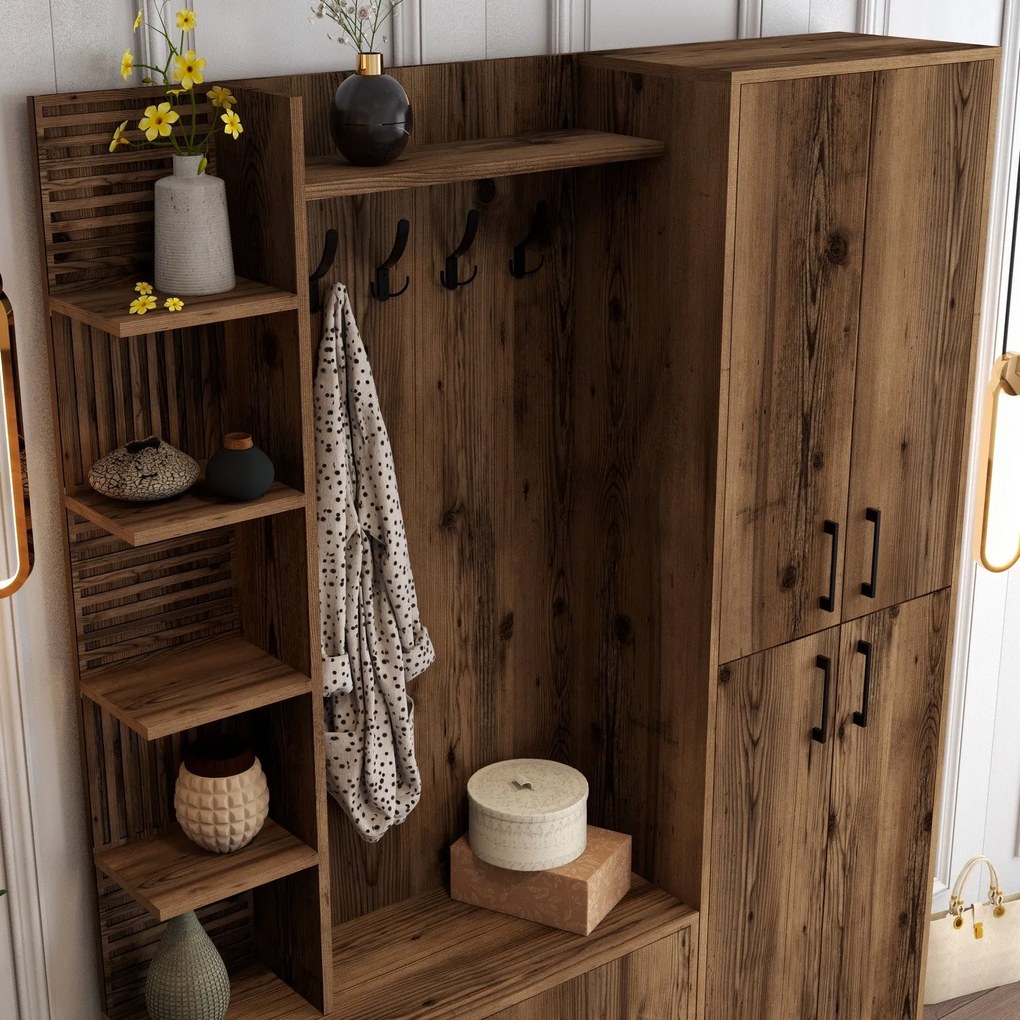 Hall Stand Viyana DA – Nogueira – 150x35x200 cm