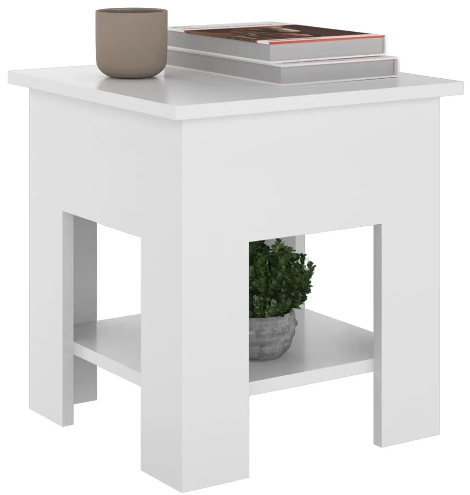 Mesa de centro 40x40x42cm derivados de madeira branco brilhante
