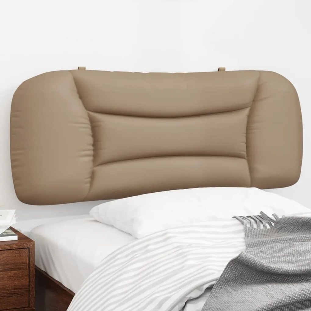vidaXL Almofadão de cabeceira 100 cm couro artificial cappuccino