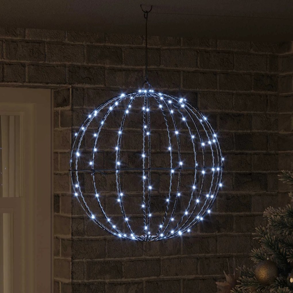 vidaXL Bola com 160 LEDs Branco frio 50,5 x 50,5 x 52 cm Metal
