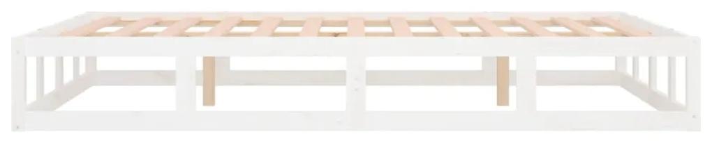 Estrutura de cama 120x200 cm madeira maciça branco