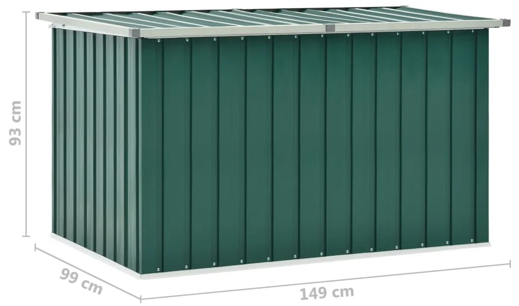 Caixa de arrumação para jardim 149x99x93 cm verde