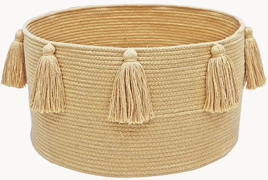 Cesto de arrumação em algodão artesanal New Tassels