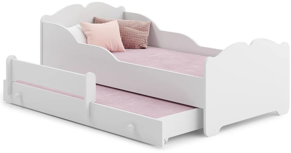 Cama infantil dupla ANNA 160x80 branca - colchão e estrado incluído