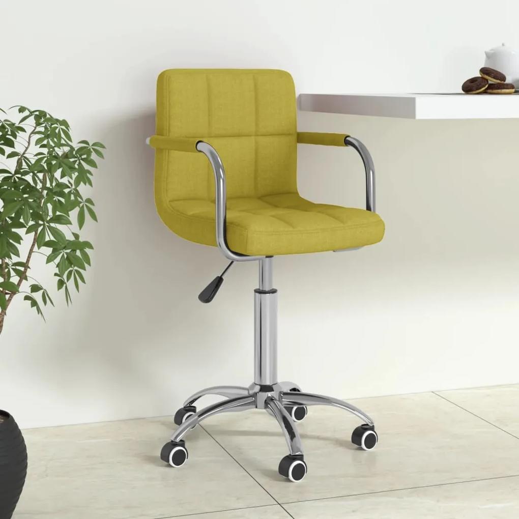 334672 vidaXL Cadeira de escritório giratória tecido verde