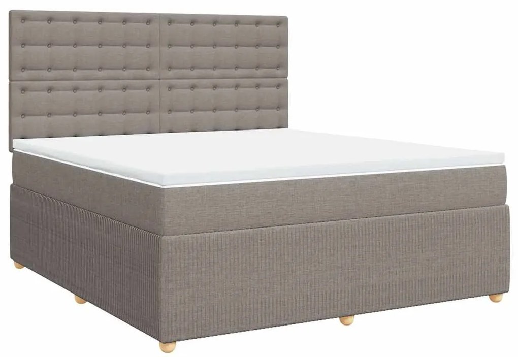 Cama com molas/colchão 180x200 cm tecido castanho-acinzentado
