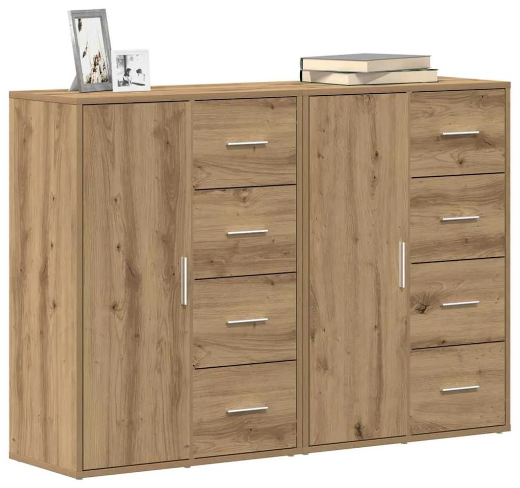 Buffets 2 pcs Carvalho Artesanal 60x31x84 cm Madeira de Engenharia