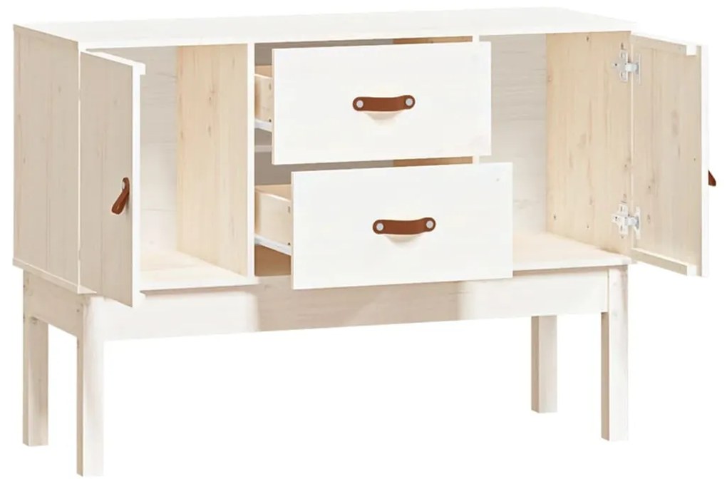Aparador 110x40x78 cm madeira de pinho maciça branco