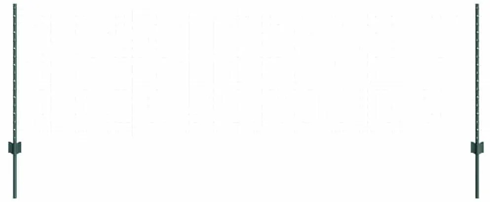 Postes de Cerca Prateados 22 pcs Verde Standard Metal