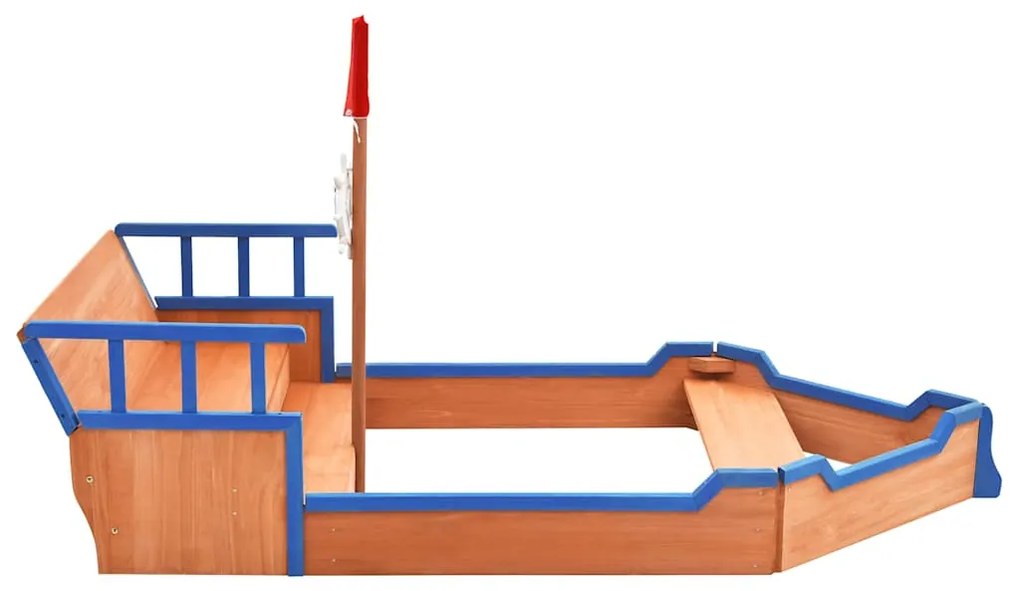 Caixa de areia navio pirata 190x94,5x101 cm madeira de abeto
