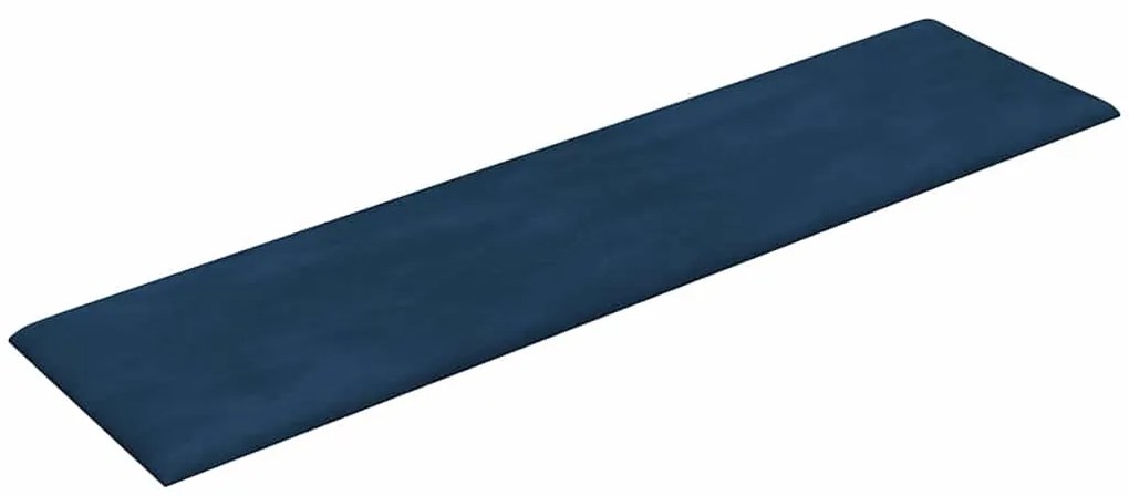 Painel de parede 12 pcs 60x15 cm veludo 1,08 m² azul