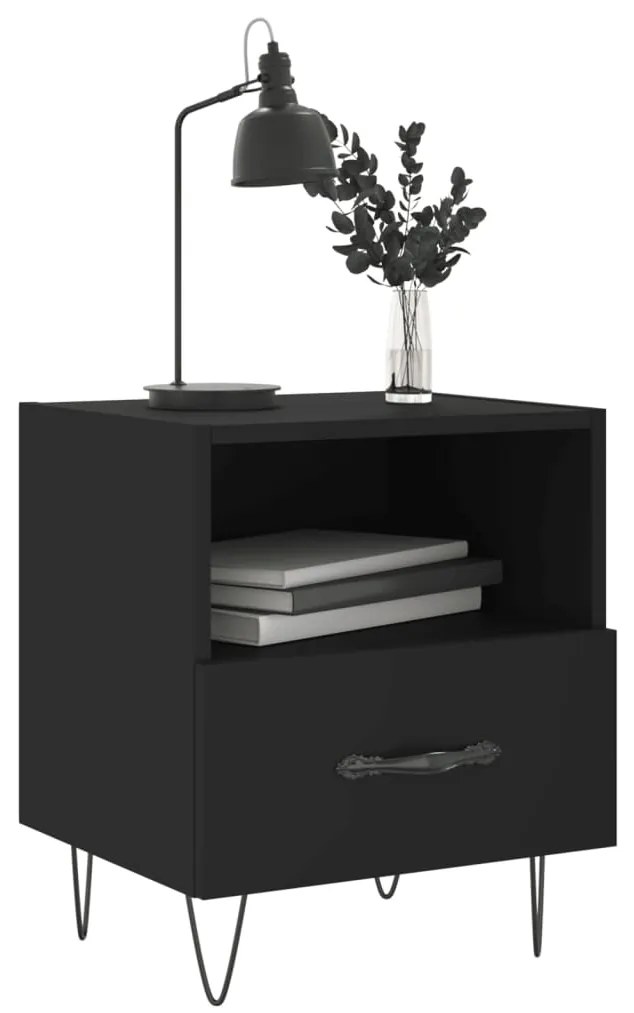 Mesas de cabeceira 2 pcs 40x35x47,5 cm deriv. de madeira preto
