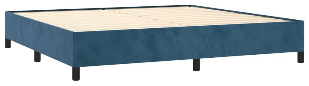 Estrutura de cama sem colchão 200x200 cm veludo azul-escuro