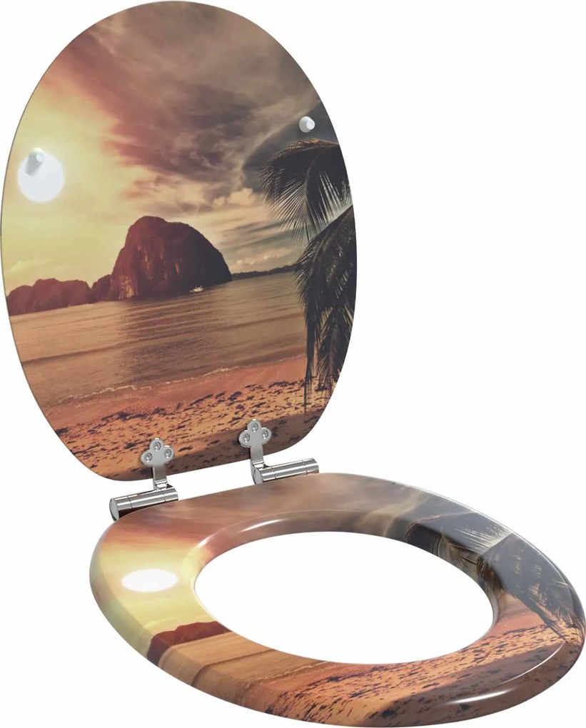 vidaXL Assento de Vaso Sanitário Laranja 44 x 38 cm Placa de MDF