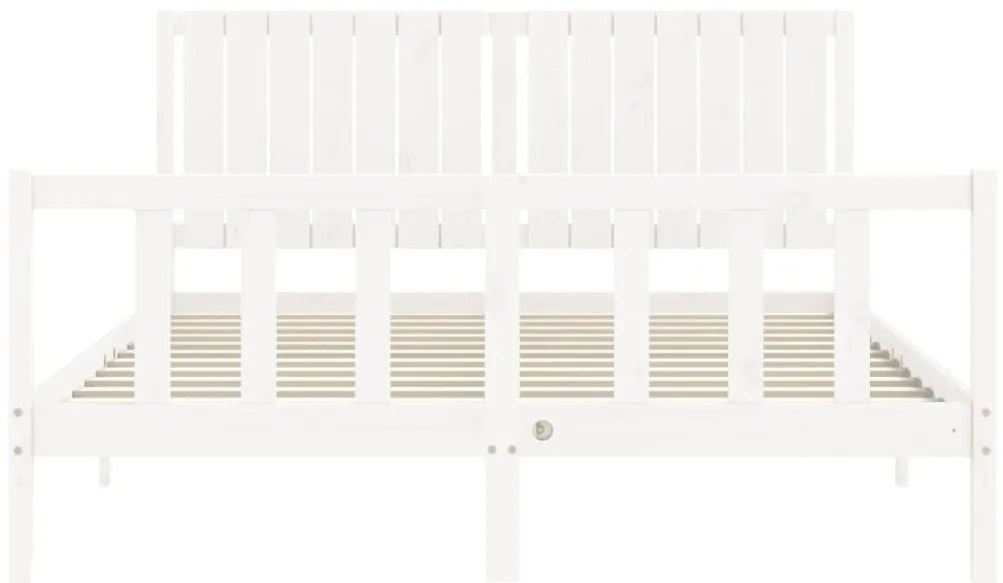 Cama sem colchão 160x200 cm madeira de pinho maciça branco