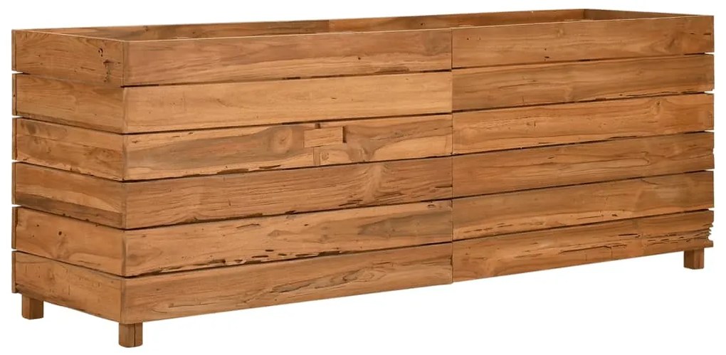 Vaso/floreira 150x40x55 cm madeira de teca reciclada e aço