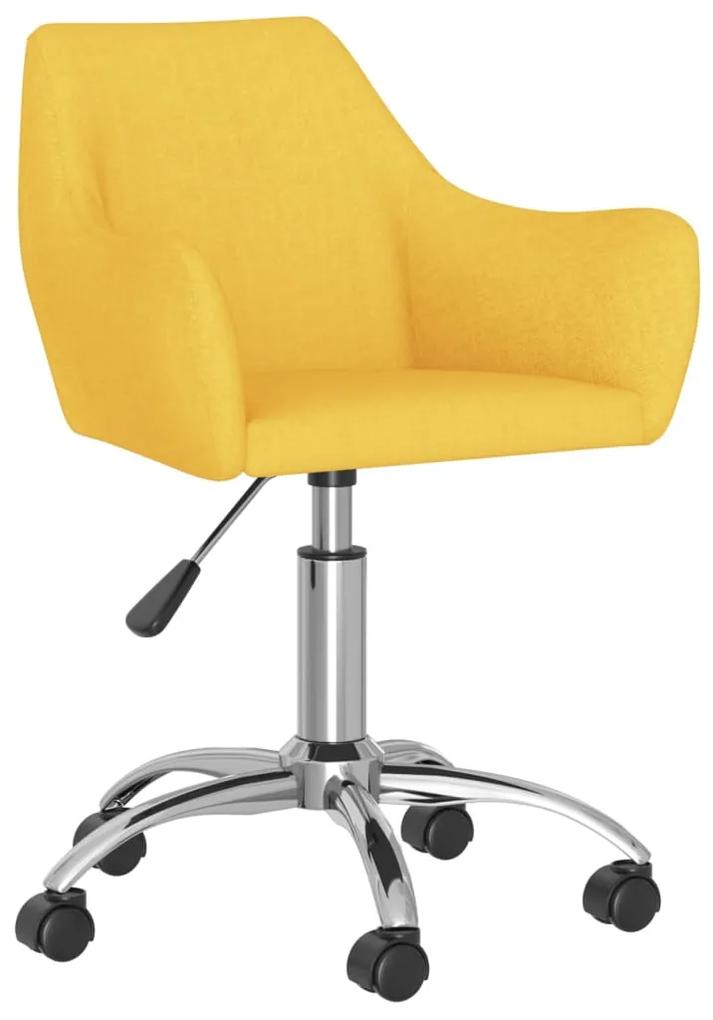 330933 vidaXL Cadeira de jantar giratória tecido amarelo