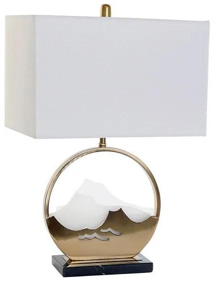 Lâmpada de Mesa DKD Home Decor Acrílico Linho Metal Mármore Oriental (41 x 23 x 62 cm)