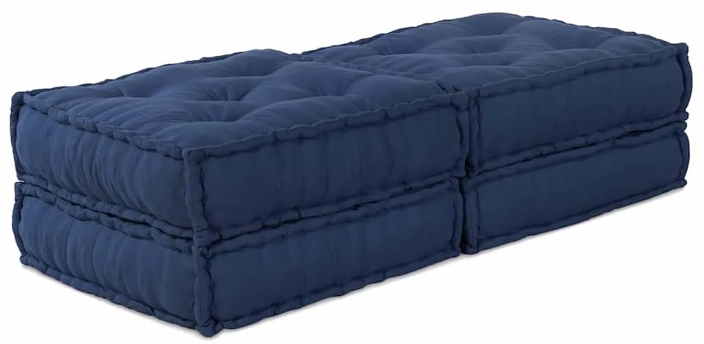 vidaXL Puffes Modulares - 2 Pack em Tecido Indigo