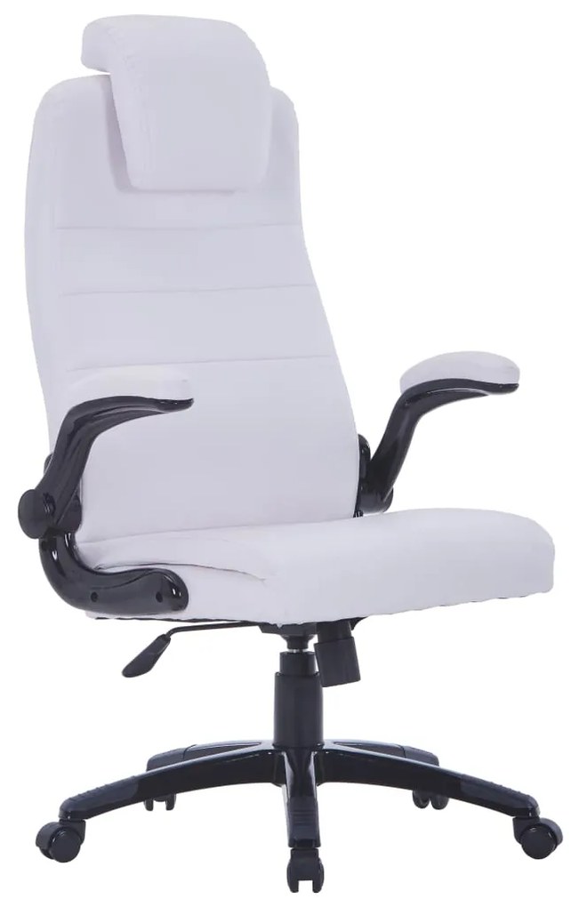 vidaXL Cadeira giratória ajustável couro artificial branco