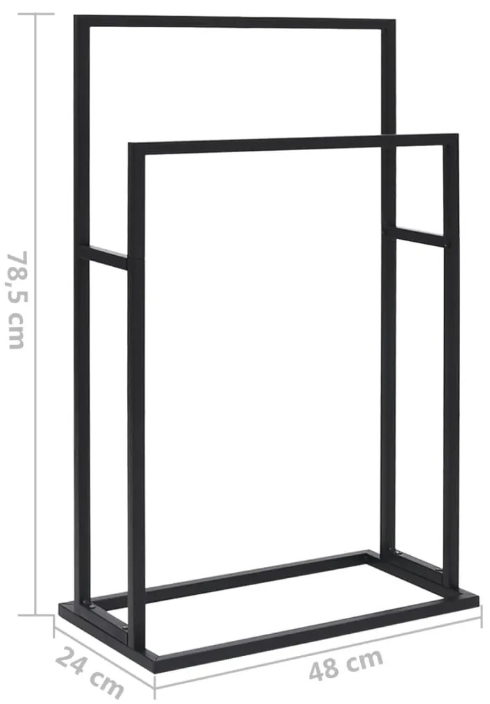 Toalheiro independente 48x24x78,5 cm ferro preto