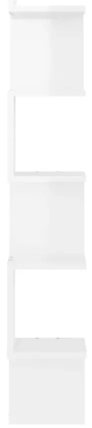 Estante de canto p/ parede deriv. de madeira branco brilhante