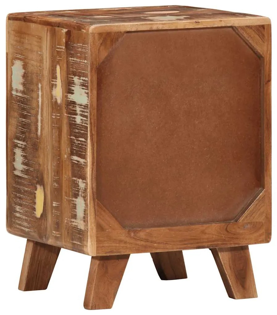 Mesa de cabeceira 37x32x50 cm madeira recuperada maciça