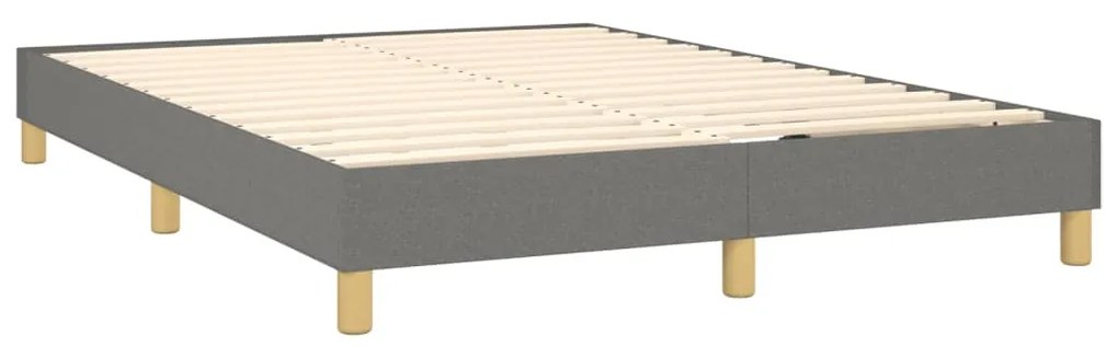Estrutura de cama sem colchão 140x190 cm tecido cinzento-escuro