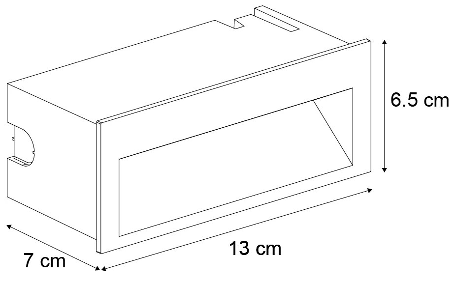 Aplique de Parede Embutido Moderno Preto 16cm incl. LED IP65 - Mert Moderno