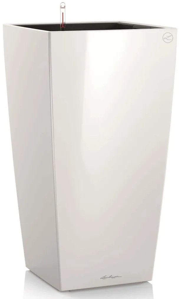 LECHUZA Vaso Cubico 40 ALL-IN-ONE branco brilhante 18191