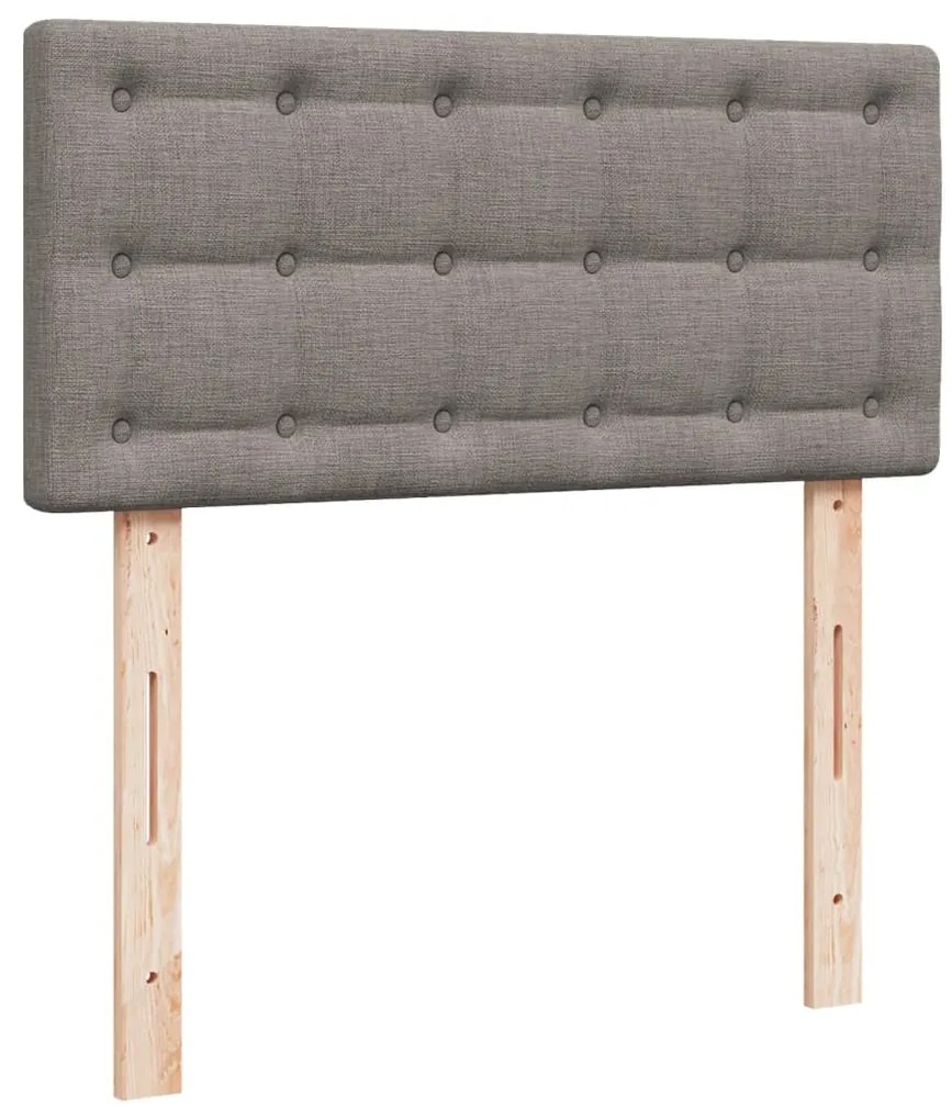 Cama com molas/colchão 90x200 cm tecido castanho-acinzentado