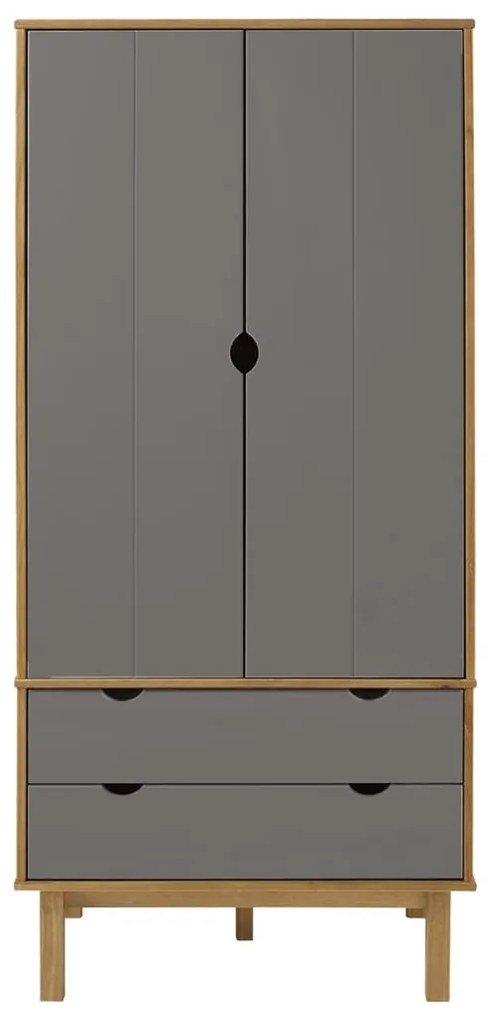 Roupeiro OTTA 76,5x53x172 cm pinho maciço castanho/cinza
