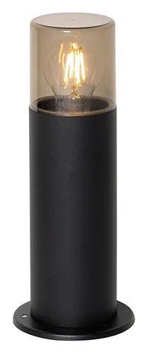 Candeeiro de pé para exterior preto com cúpula fumê 30 cm IP44 - Odense