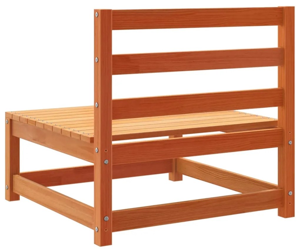 5 pcs conjunto de sofás de jardim pinho maciço castanho-mel