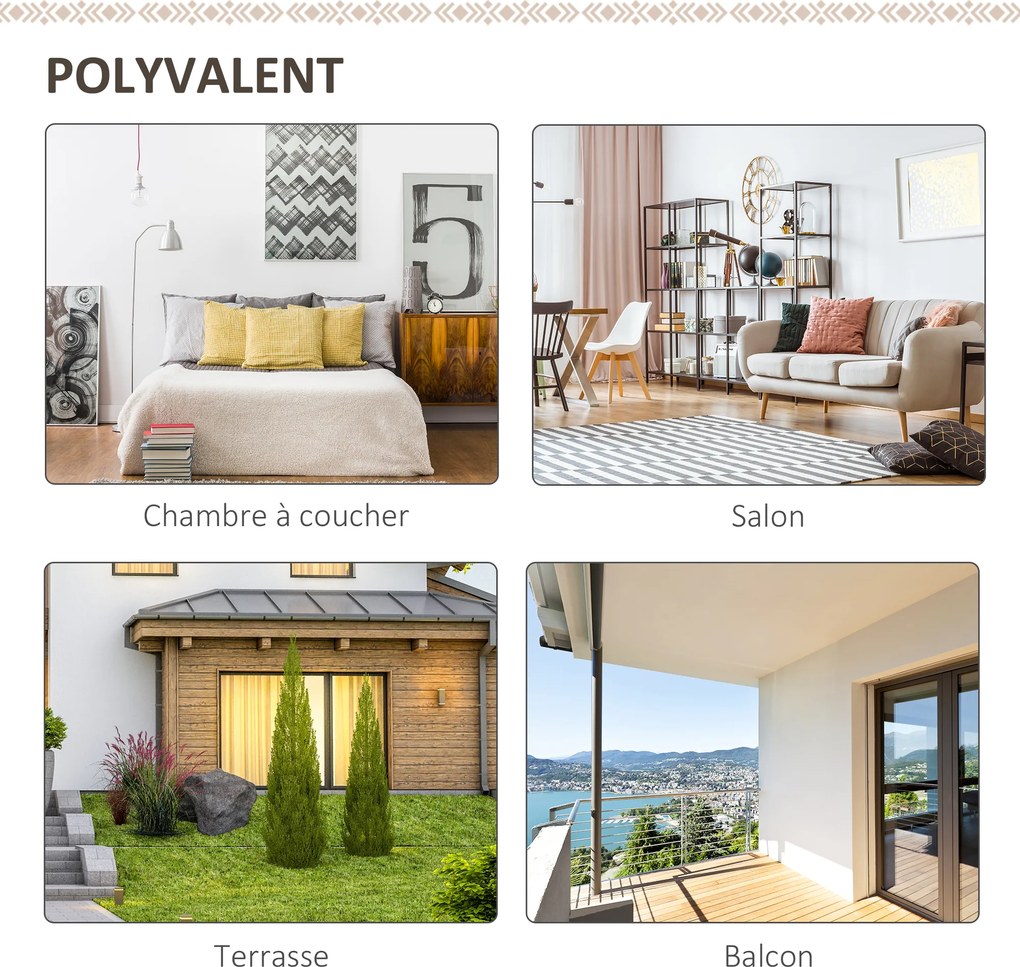Poltrona redonda de jardim Loveuse, em forma de lua, dobrável, de grande conforto, em macramé de algodão e poliéster, bege