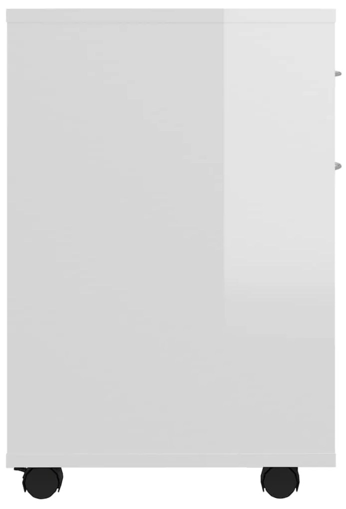 Móvel com rodas 45x38x54 cm derivados madeira branco brilhante
