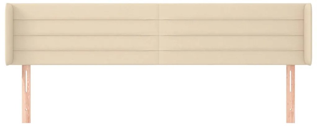 Cabeceira de cama c/ abas tecido 163x16x78/88 cm creme