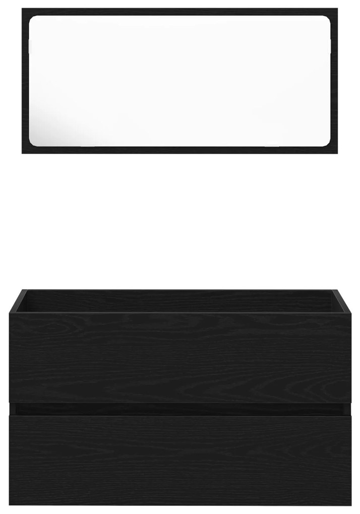 Conjunto de móveis de casa de banho vidaXL Carvalho Preto Madeira enge